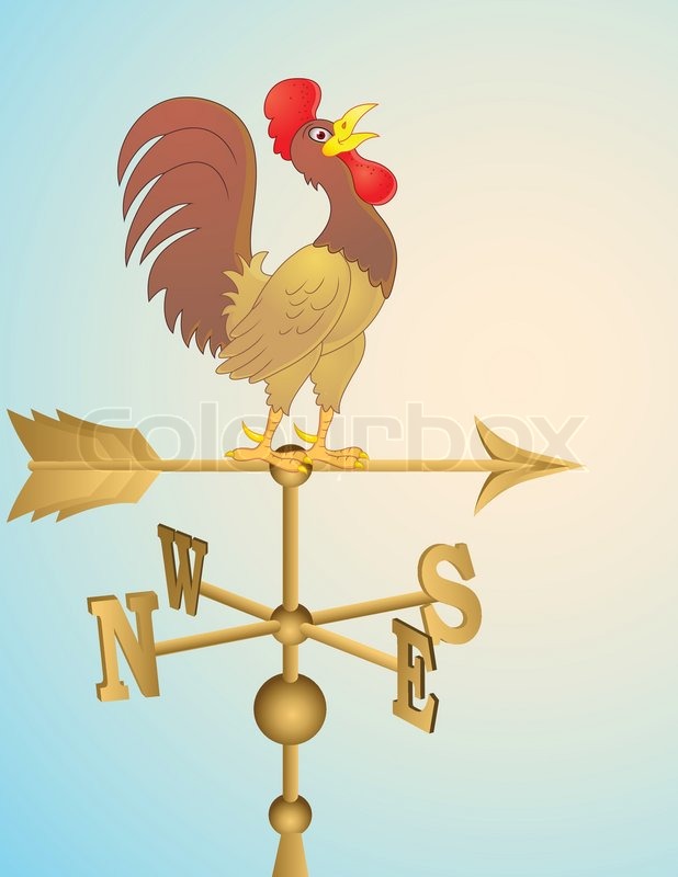 618x800 Rooster Cartoon Weather Vane Stock Vector Colourbox