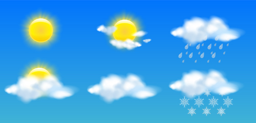 500x241 Sun With Cloud And Weather Vector Free Download