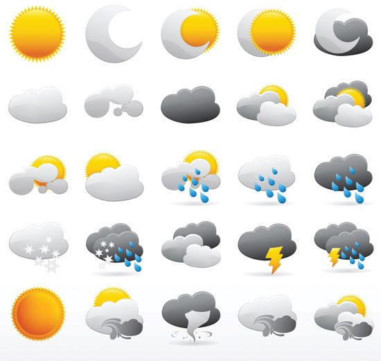 550x521 Weather Vector Elements Design