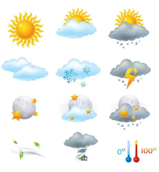 550x593 Weather Vector Elements
