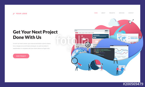 500x301 Creative Website Template Design. Vector Illustration Concept Of