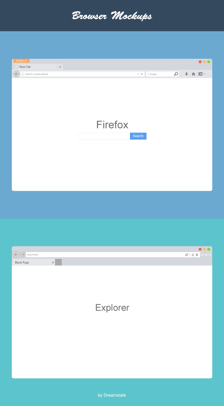 720x1300 Free Flat Vector Browsers Set