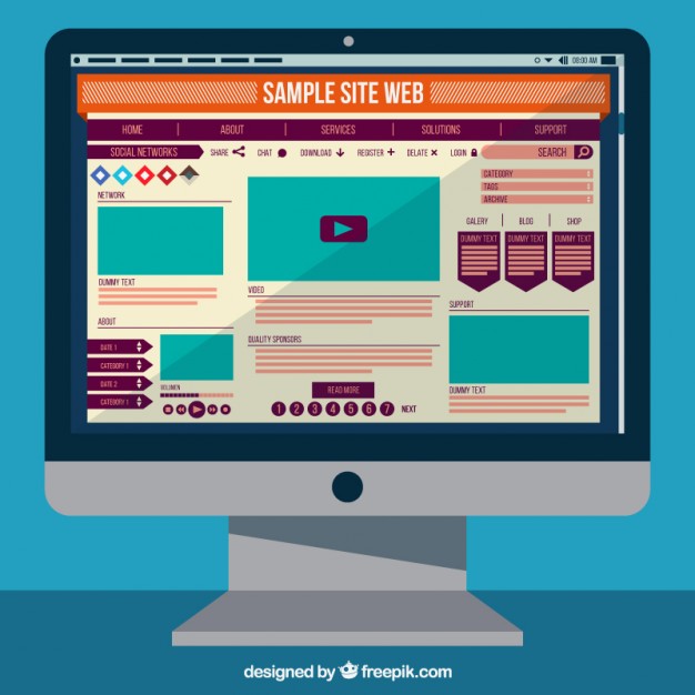 626x626 Screen With Website Template Vector Free Download