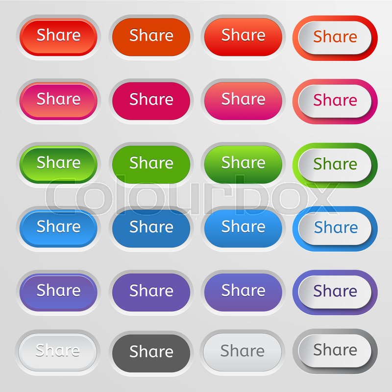 800x800 Set Of Colored Web Buttons. Colorful Collection Of Vector Buttons