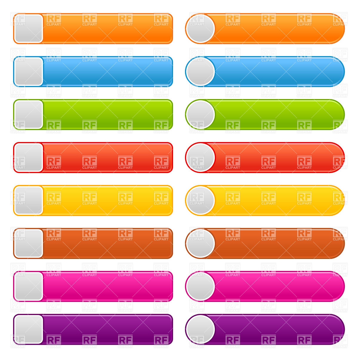 1200x1200 Simple Long Web Button Blank Templates Vector Image Vector