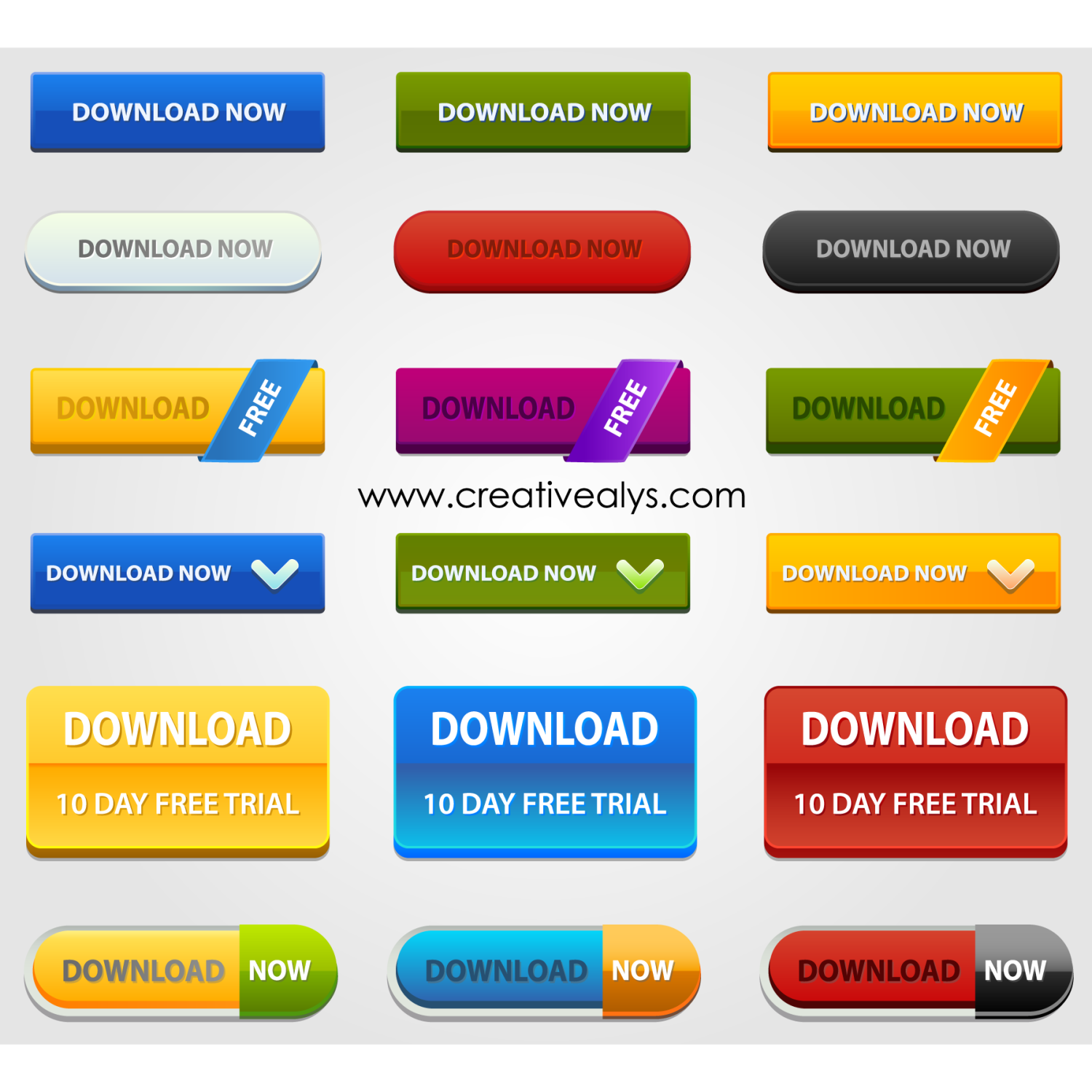 1500x1500 Vector For Free Use Creative Web Design Elements Download Buttons