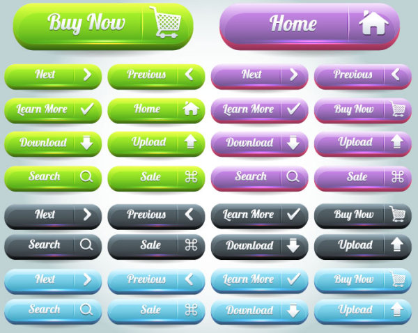 600x478 Web Buttons Vector Material Three