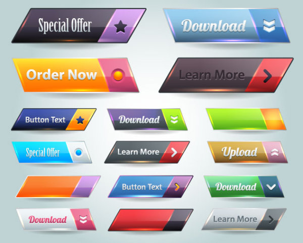 600x481 Free Vector Website Pushbutton Set 02 Free Download