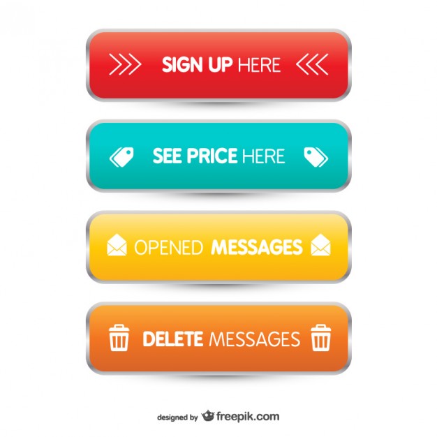 626x626 3d Web Buttons Vector Free Download