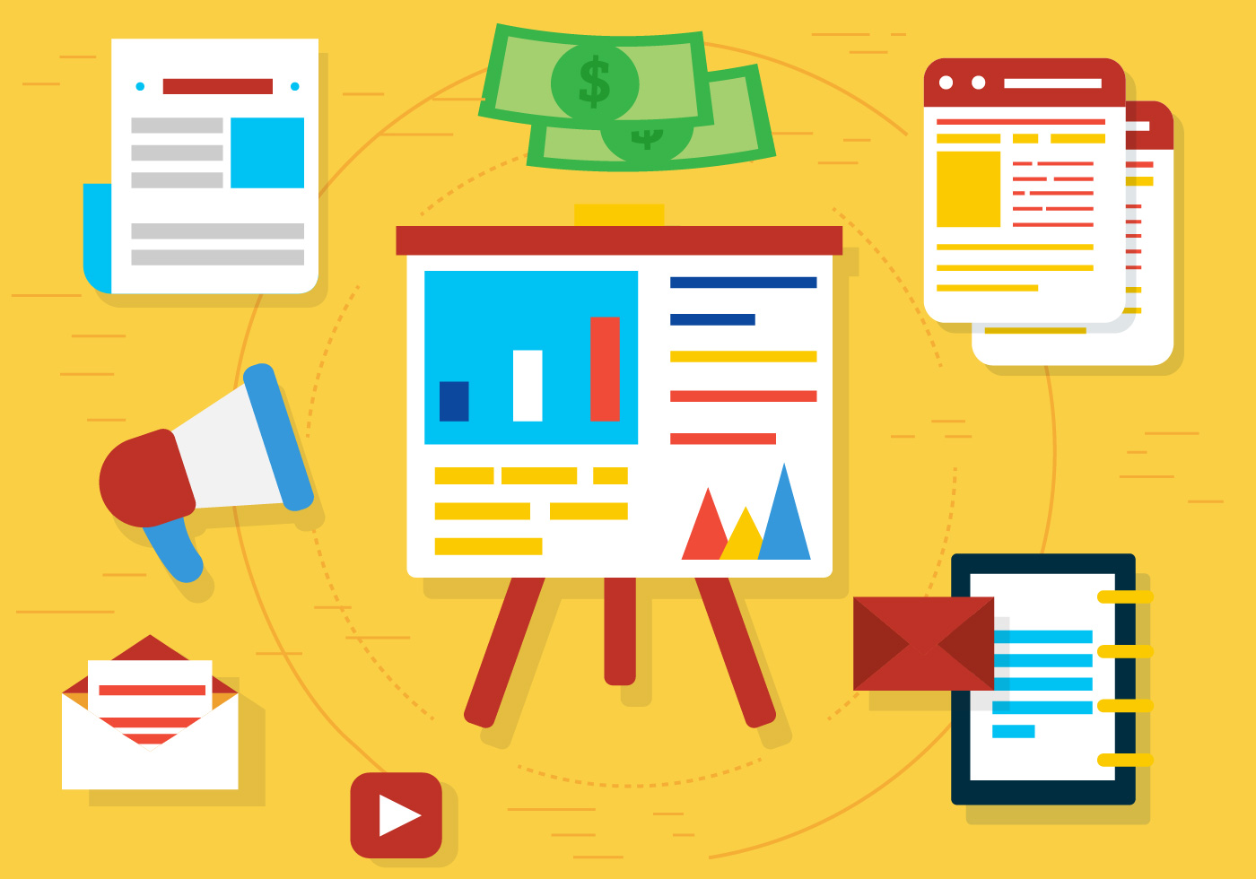 1400x980 Free Flat Web Elements And Icons Vector Design