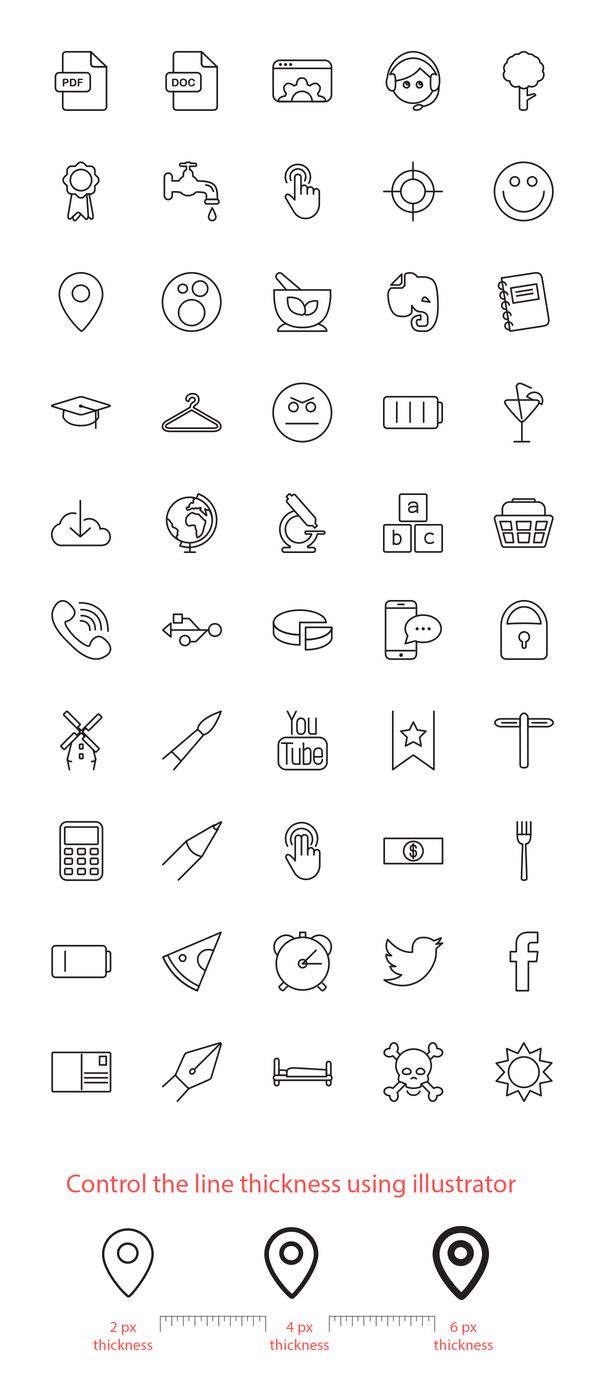 600x1395 Free Vector Line Icons Set Graphicburger A Few More Abstract