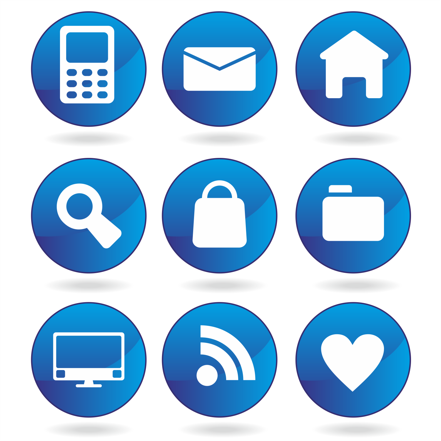 1500x1500 Vector For Free Use Blue Web Icons