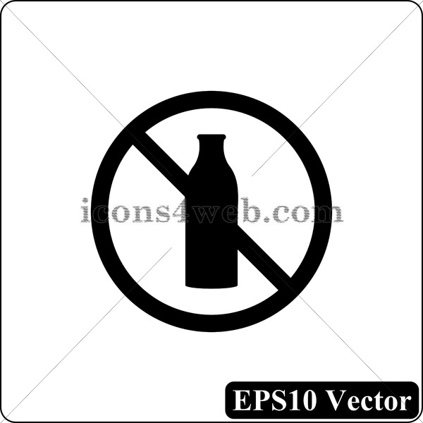 600x600 Dairy Free Black Icon. Eps10 Vector.