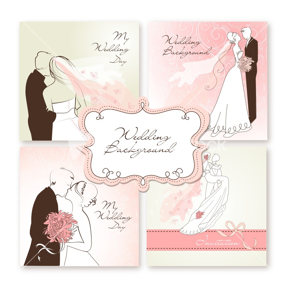 1000x990 Wedding Background Vector Image Set