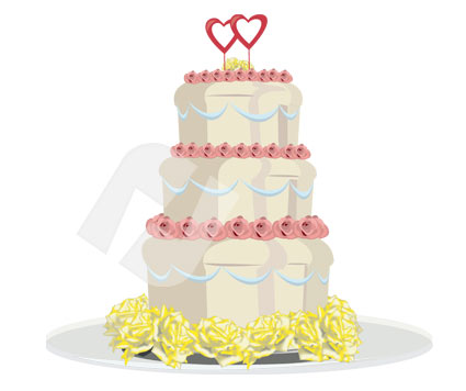 425x356 Wedding Cake Vector Clip Art 00285