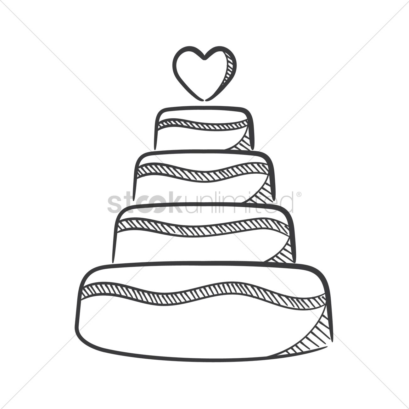 1300x1300 Wedding Cake Vector Image
