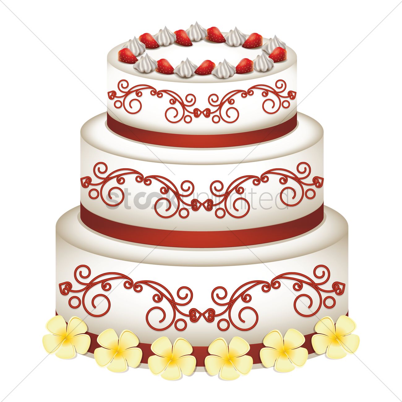 1300x1300 Wedding Cake Vector Image