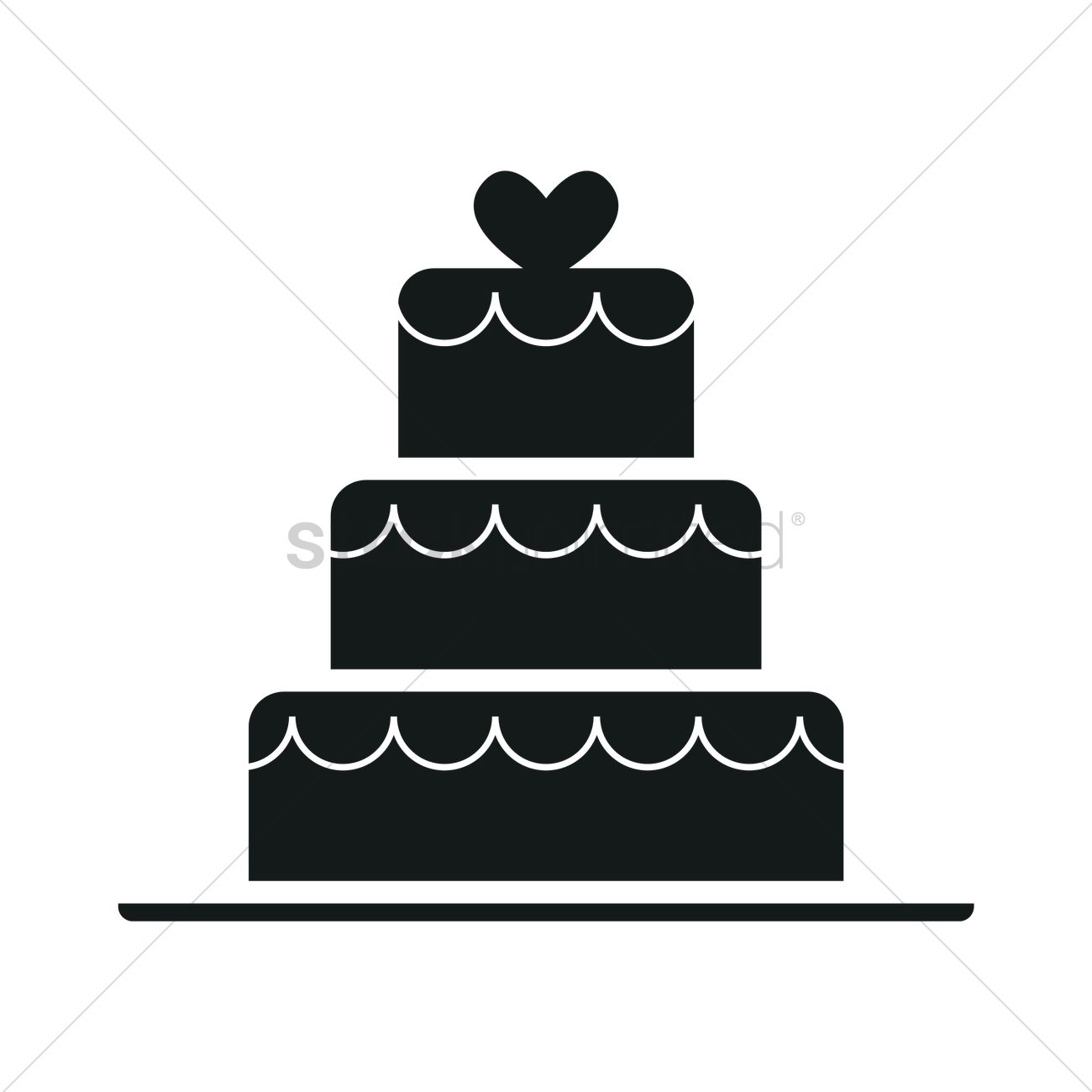 1300x1300 Wedding Cake Silhouette Vector Image