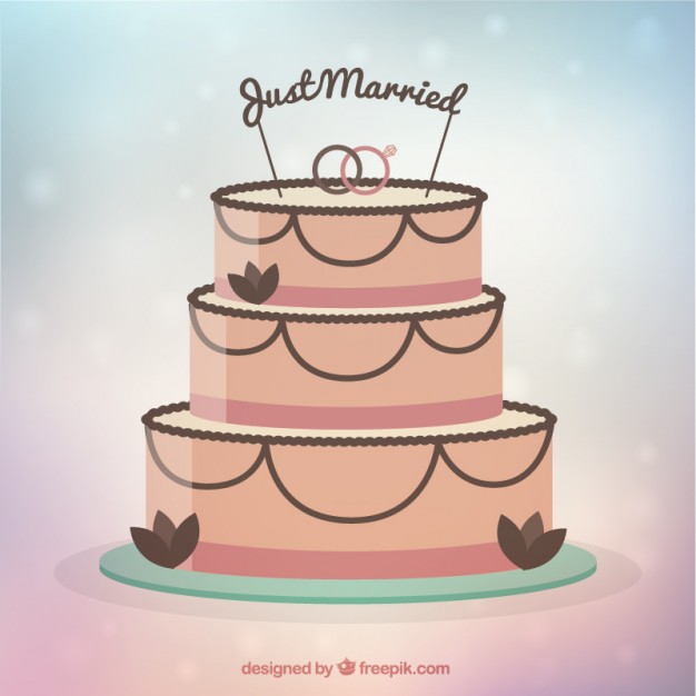626x626 Flat Wedding Cake Vector Free Download
