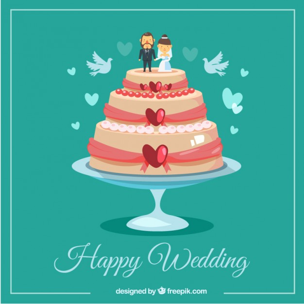 626x626 Happy Wedding Cake Vector Free Download