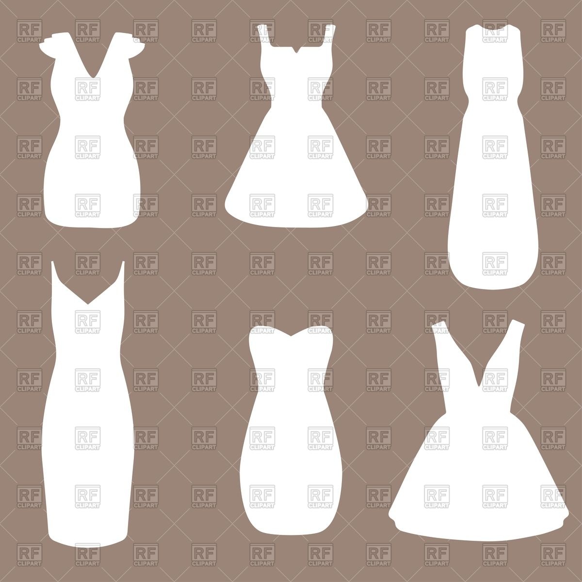 1200x1200 Silhouettes Of White Wedding Dresses Vector Image Vector Artwork