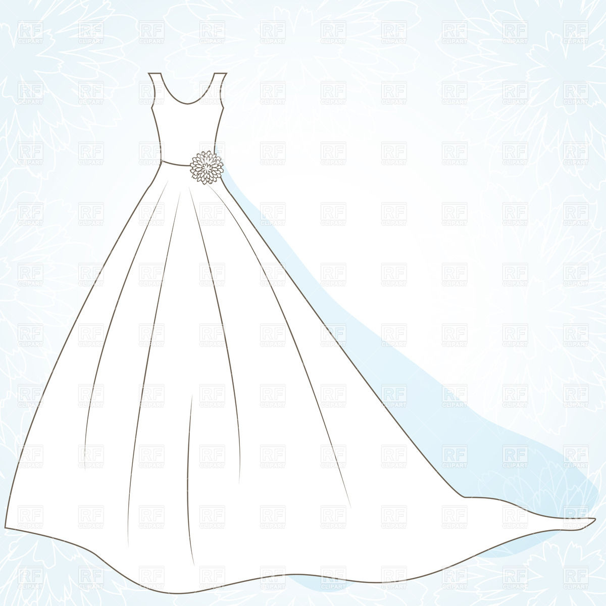 1200x1200 Simple Wedding Dress Vector Image Vector Artwork Of Beauty