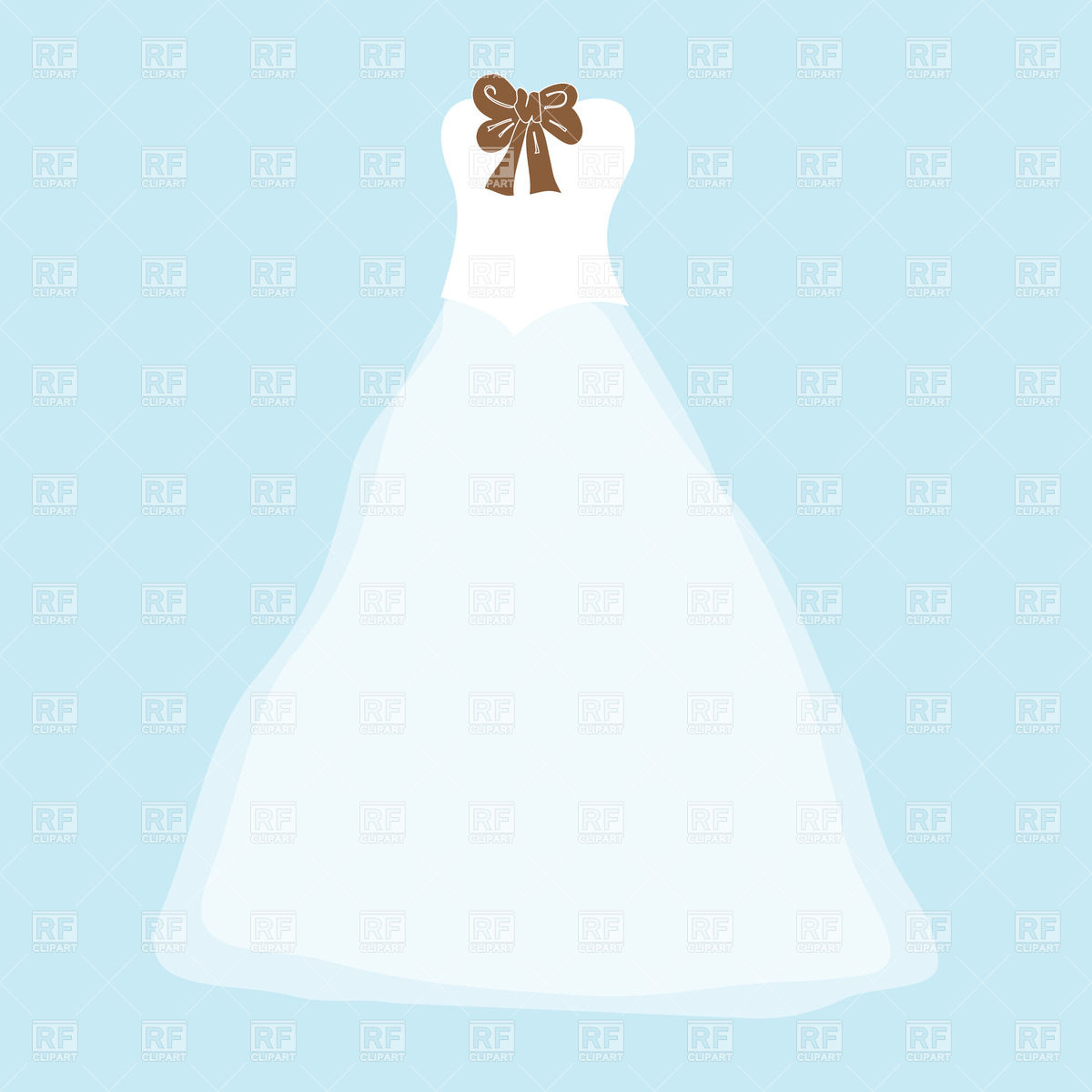 1200x1200 White Wedding Dress With Brown Bow Vector Image Vector Artwork