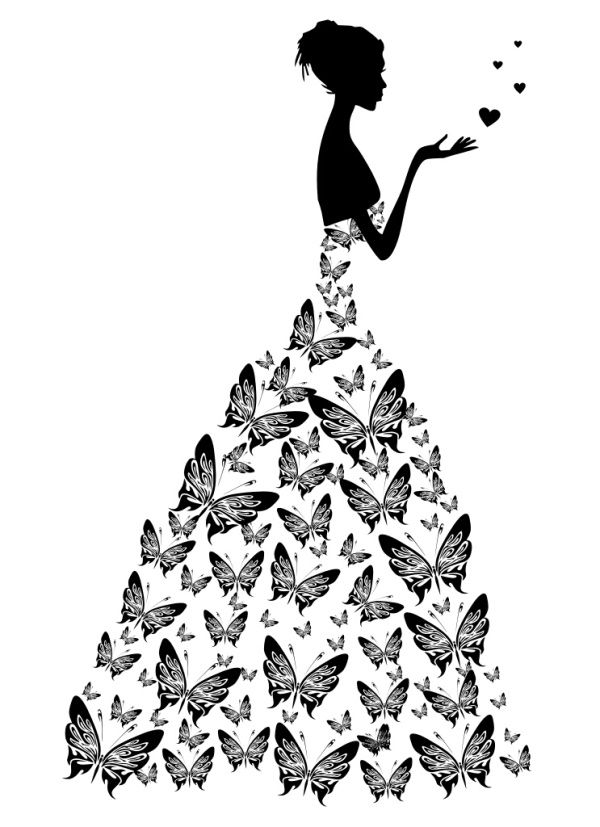 600x827 Free Bride With Wedding Dress Vector Illustration Free Web