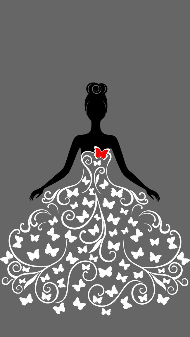 650x1155 H5 Wedding Vector Background Material, Wedding Dress, Vector, H5