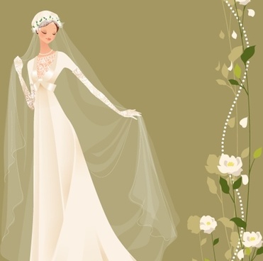 371x368 Wedding Dress Clipart Vector Free Download