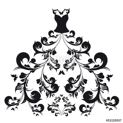 500x500 Wedding Dress Vector Stock Image And Royalty Free Vector Files On