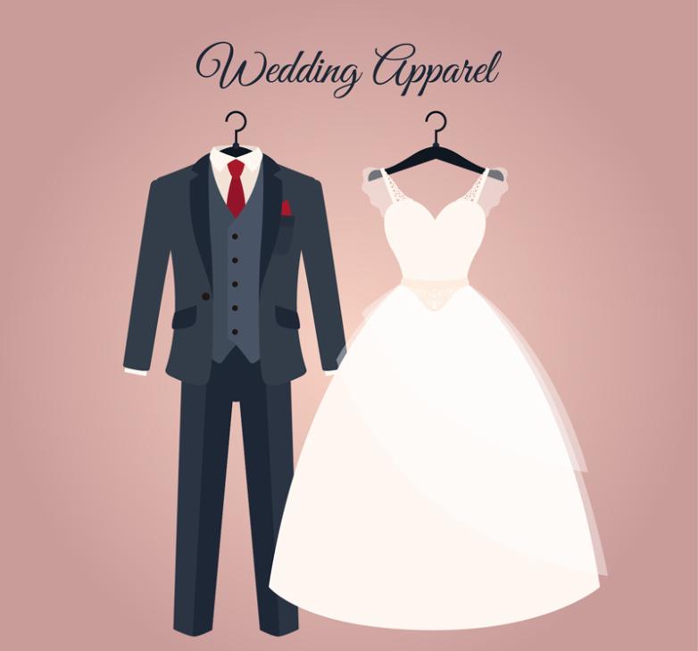 782x730 Cartoon Wedding Suits And Dress Vector Free Vector Graphic Download