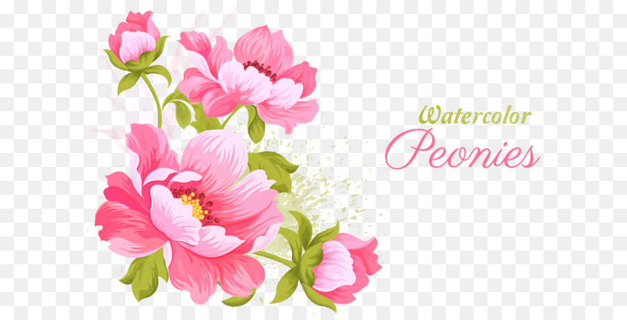 900x460 Pink Flowers Wedding Invitation Watercolor Painting