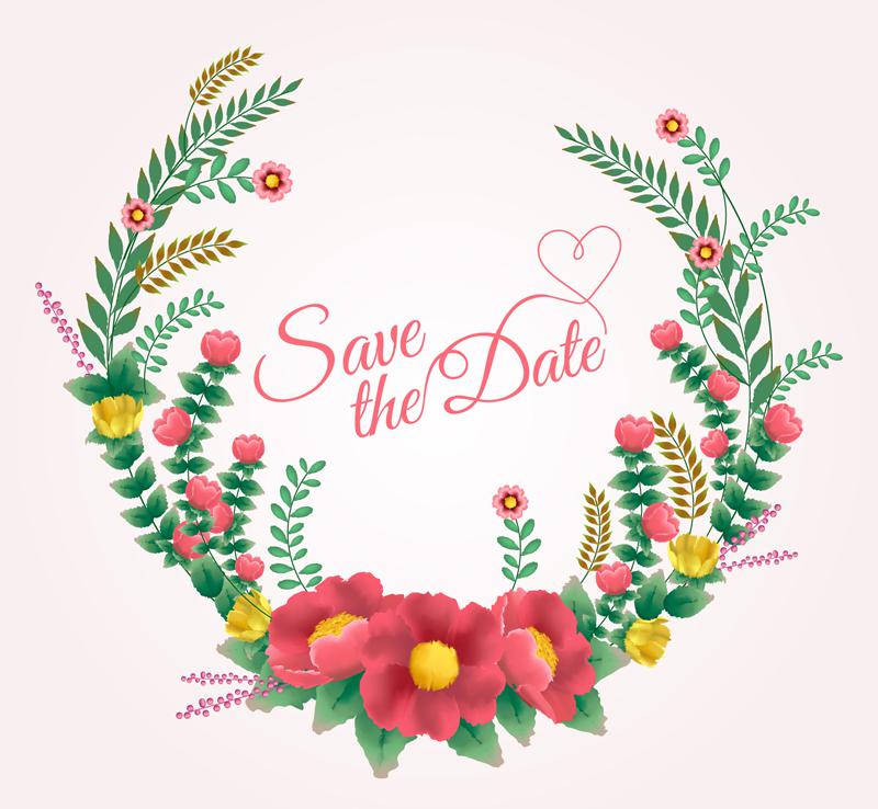 800x738 Color Wedding Flowers Vector [Ai]