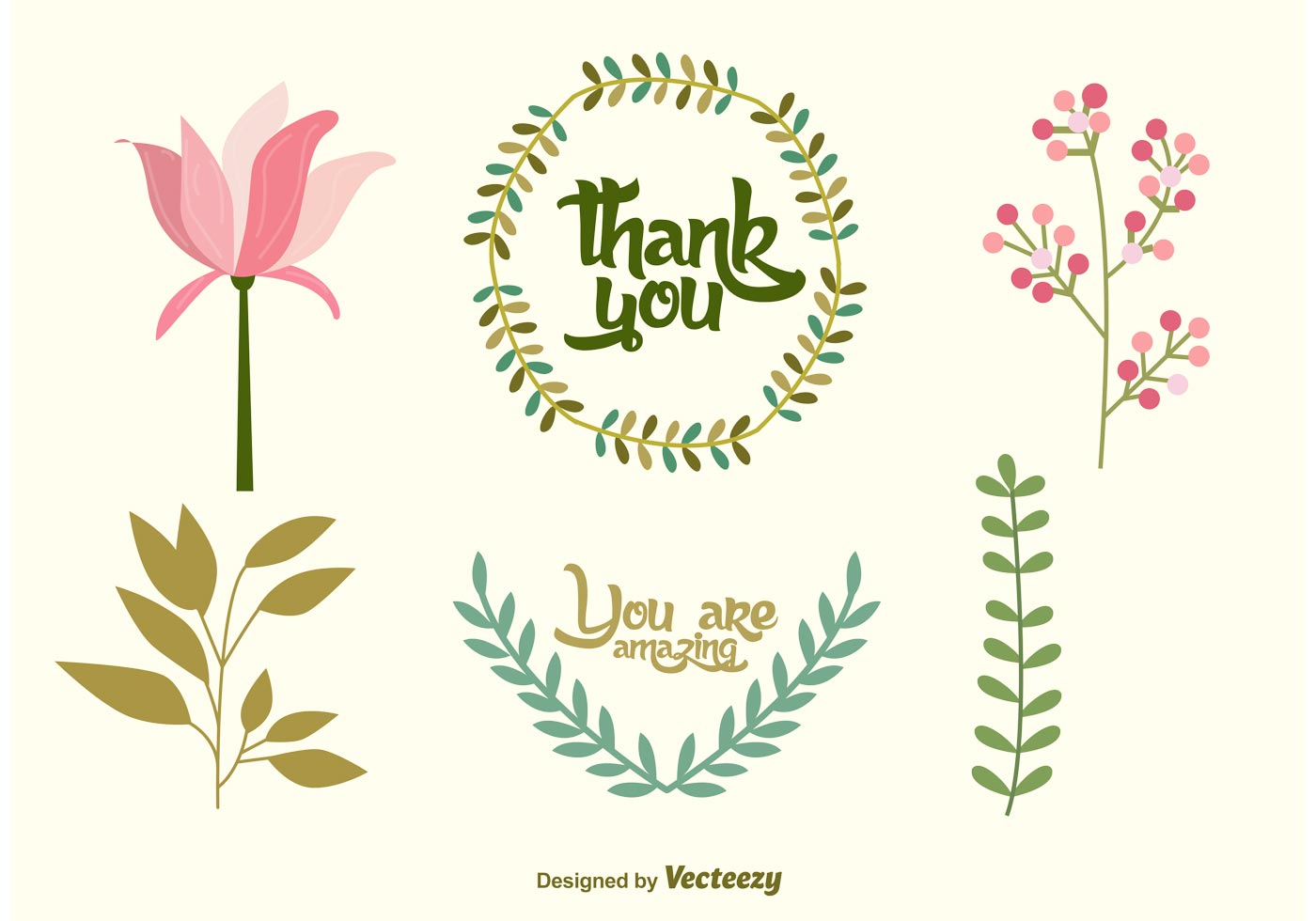 1400x980 Floral Wedding Free Vector Art