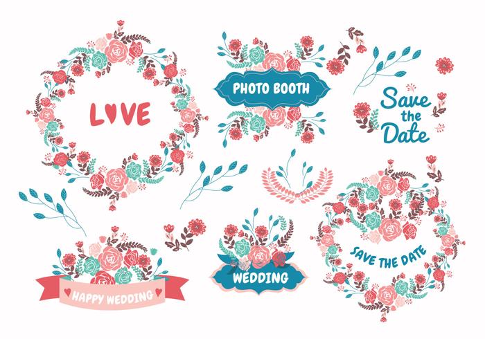 700x490 Wedding Elements Flowers Vector