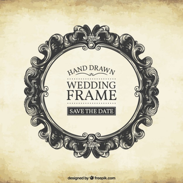 626x626 Hand Drawn Wedding Frame Vector Free Download