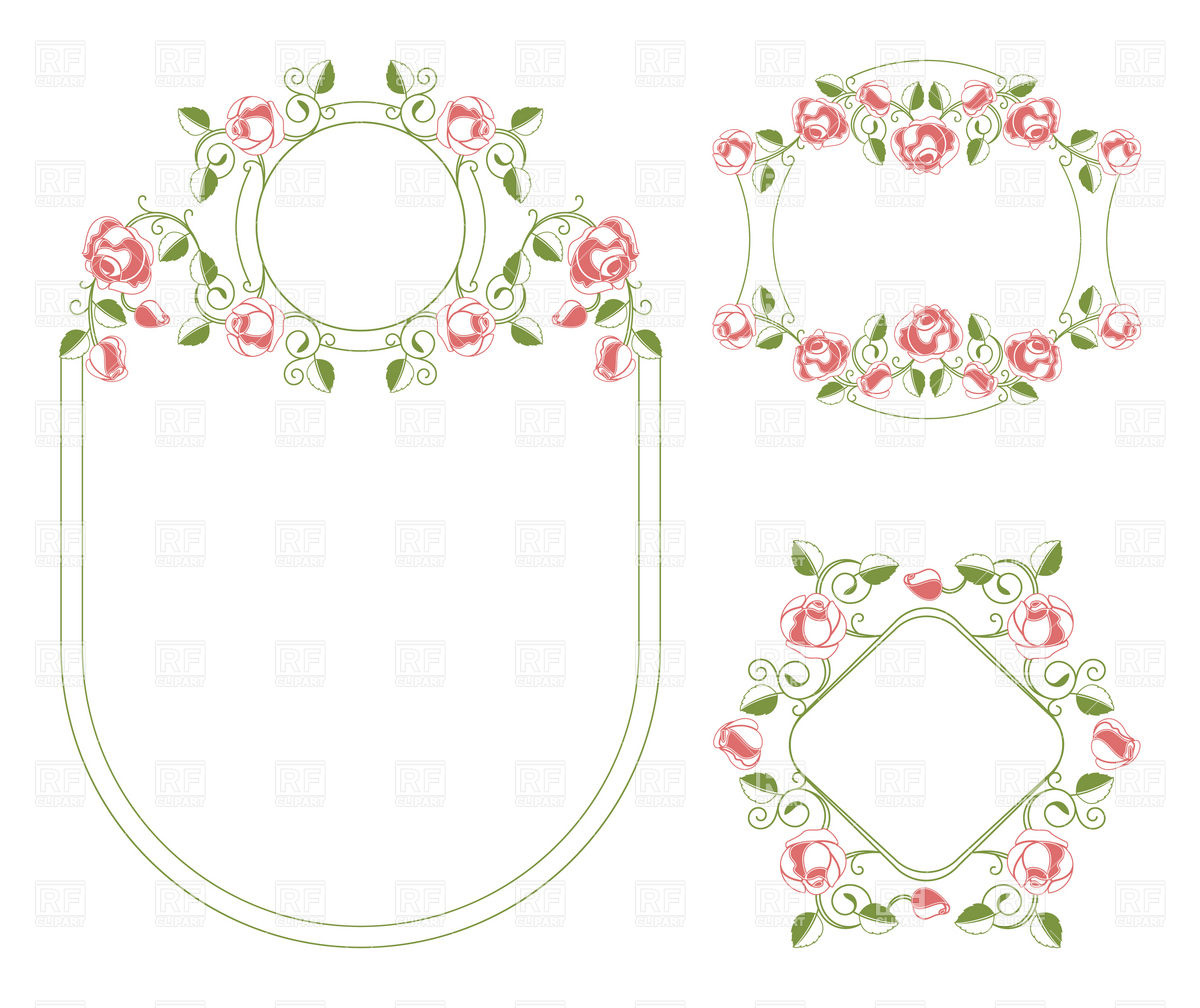 1200x1008 Romantic Floral Wedding Frames Vector Image Vector Artwork Of