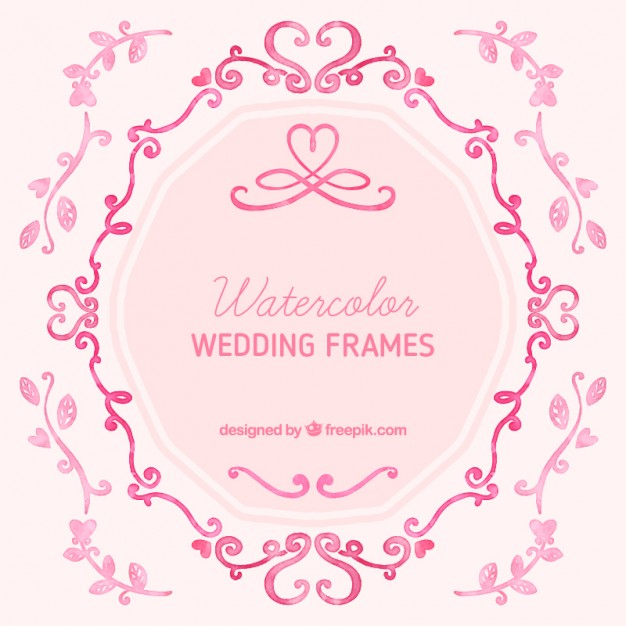 626x626 Watercolor Wedding Frames Vector Free Download