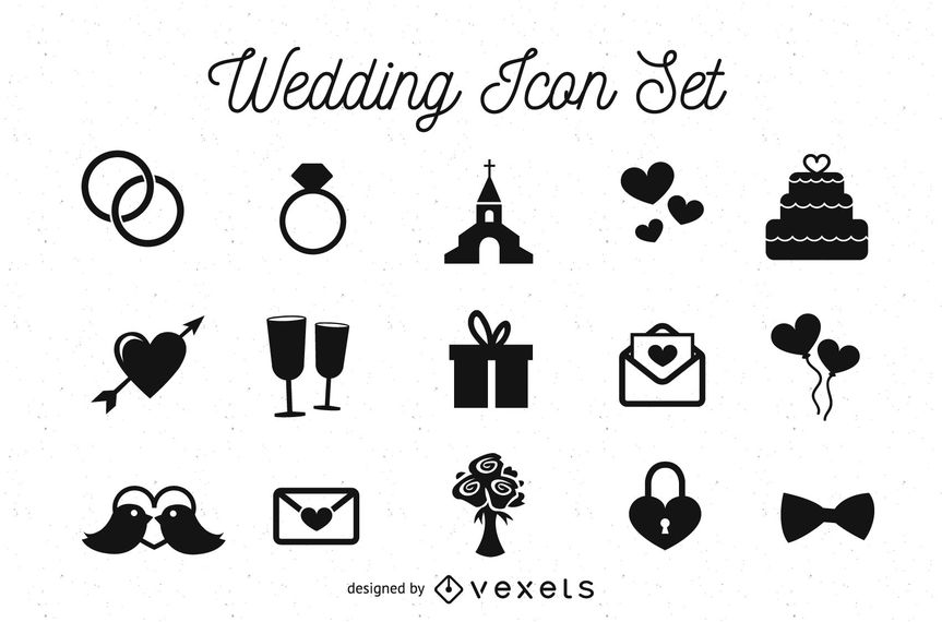 863x570 Black Amp White Wedding Icon Pack