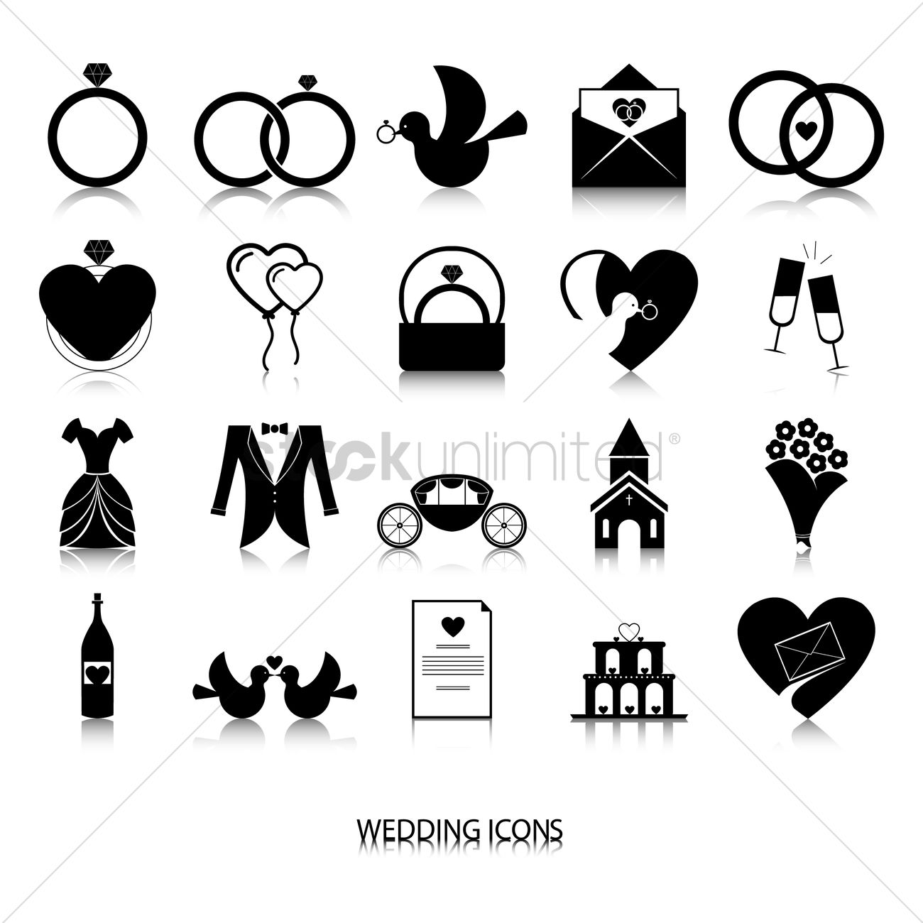 1300x1300 Collection Of Wedding Icons Vector Image