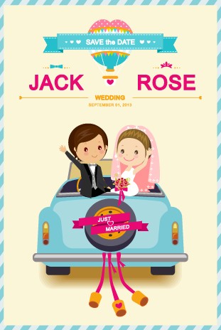 311x464 Cute Wedding Invitation Collection Vector Free Download Cards