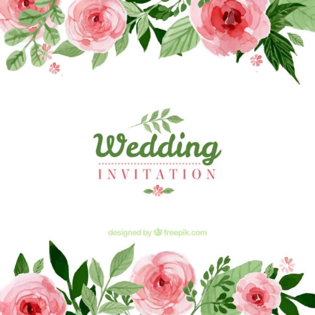 1024x1024 Floral Wedding Invitation Vector Free Download Regarding Vector