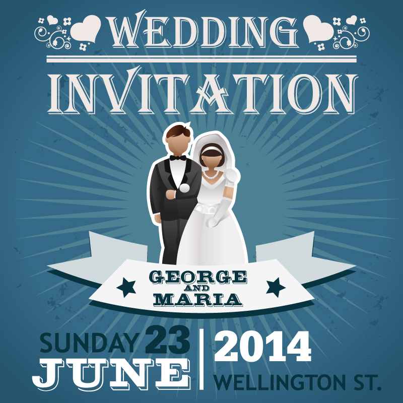 800x800 2014 Wedding Invitation Vector Free Download Free Vector Graphic