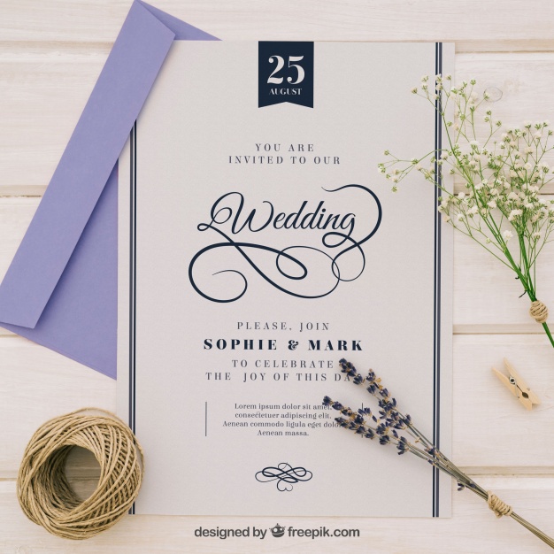 626x626 Sophisticated Wedding Invitation Vector Free Download