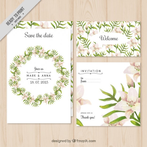 626x626 Ai] Floral Wreath Wedding Invitation Vector Free Download