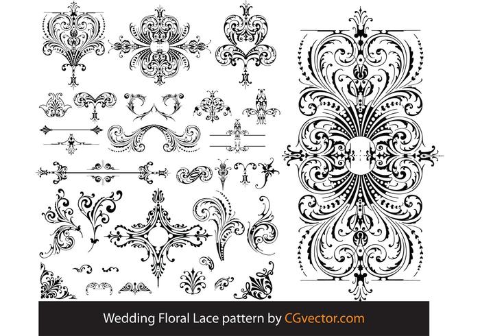700x490 Wedding Floral Lace Pattern Vector