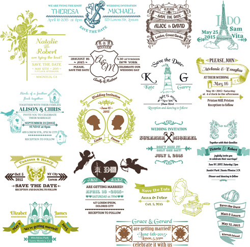 491x486 Set Of Wedding Logo Design Elements Vector Free Vector In