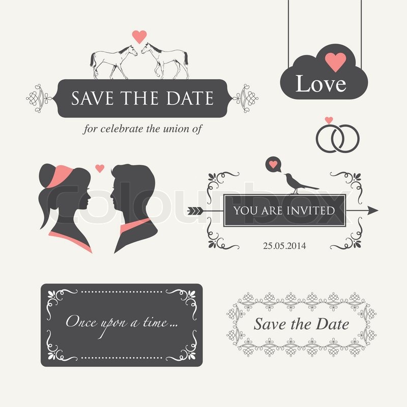 800x800 Set Of Wedding Logo Design Illustration Elements And Ornaments