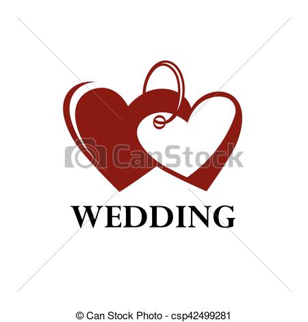 450x470 Vector Logo For Wedding. Logo Design Template For Wedding. Vector